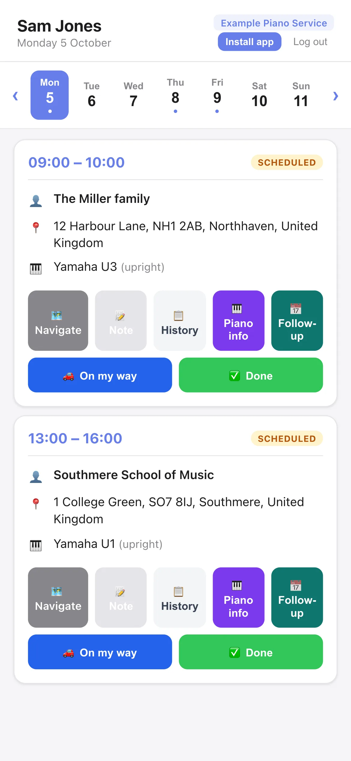 Team dashboard — planning